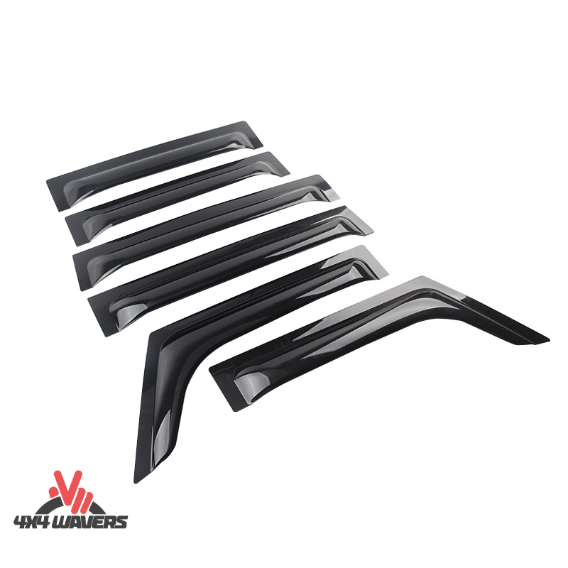 4x4wavers Side 6 Windows Rain Guards & Sun Visor - 4X4 WAVERS