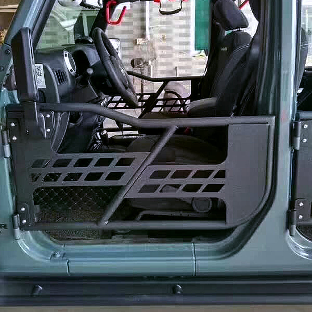 4X4WAVERS Tubular Half Doors with Side Rearview Mirrors - Freedom Style - Jeep Wrangler JLU/4XE 2018+ - 4X4 WAVERS