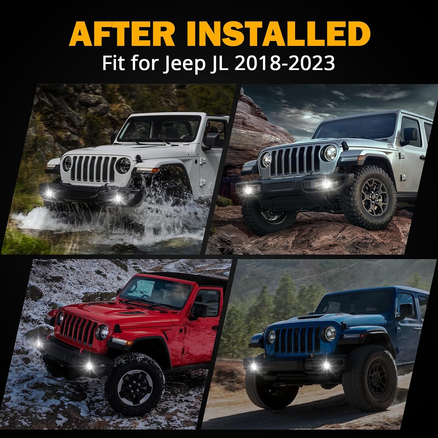 4X4Wavers 4 Inch Led Fog Lights with DRL Amber Turn Signal Lights - 4X4 WAVERS