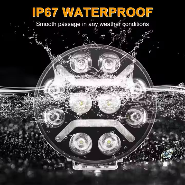 4X4Wavers 7 Inch Round LED Light 70W Work Light Led - 4X4 WAVERS