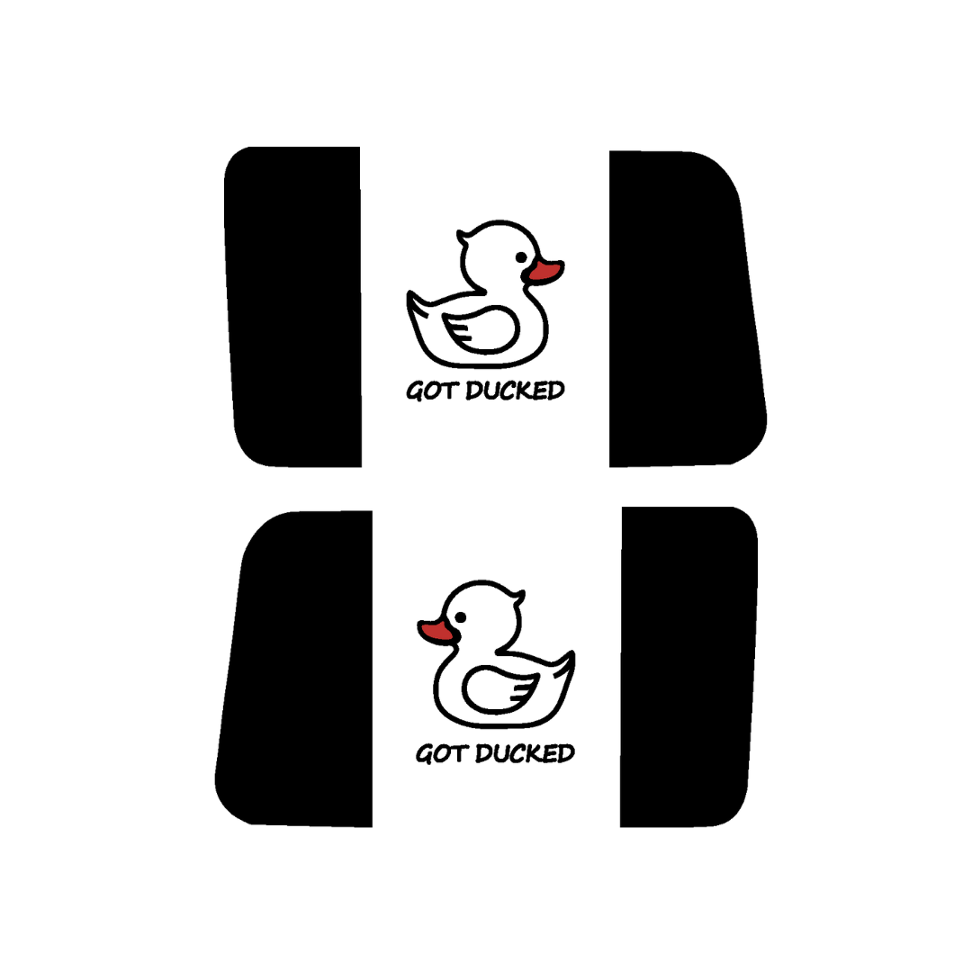 Rear Side Window Got Ducked Flag – Cut Avery Vinyl – Wrangler jl/jlu/jk/jku/4xe – HARDTOP ONLY (Pair)