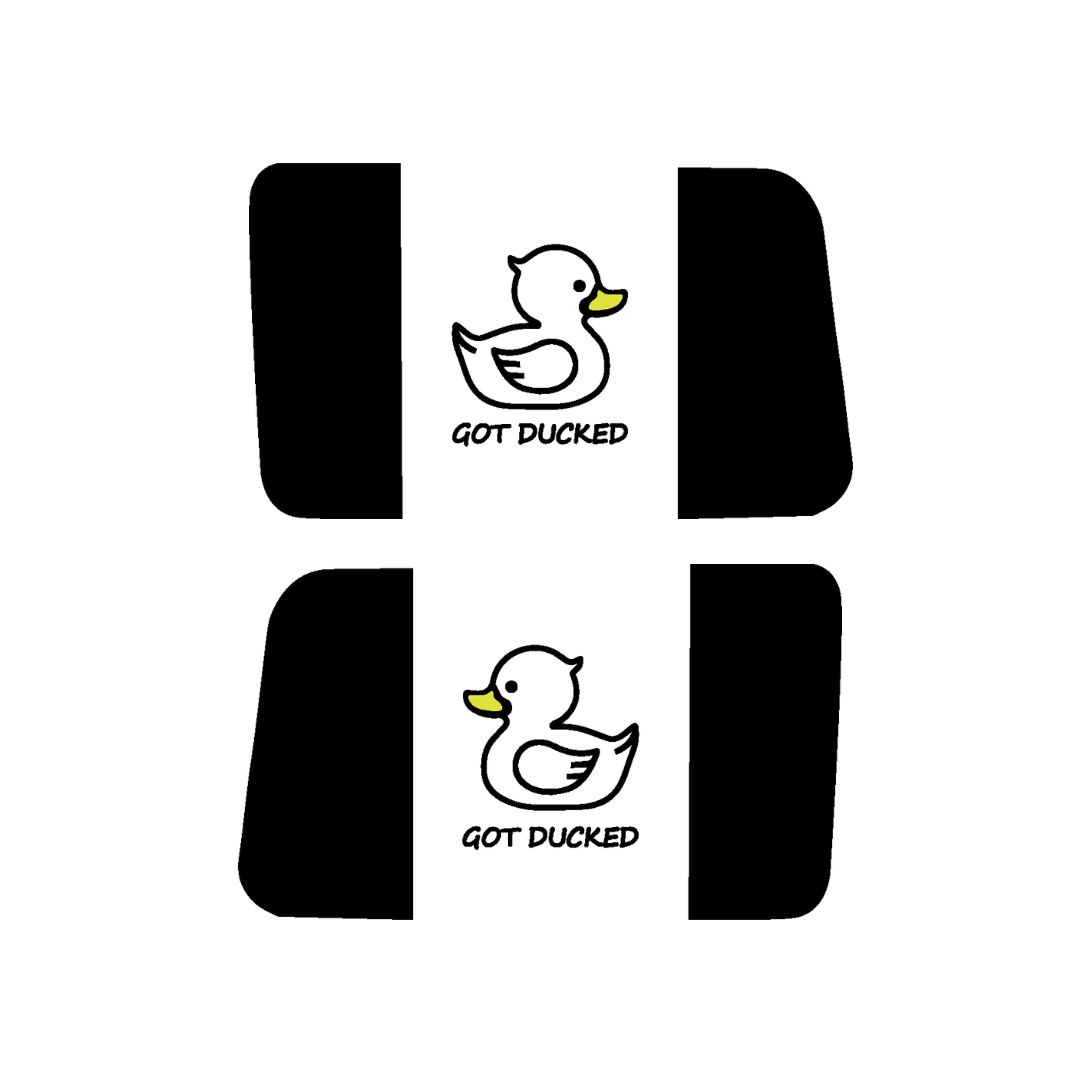 Rear Side Window Got Ducked Flag – Cut Avery Vinyl – Wrangler jl/jlu/jk/jku/4xe – HARDTOP ONLY (Pair)