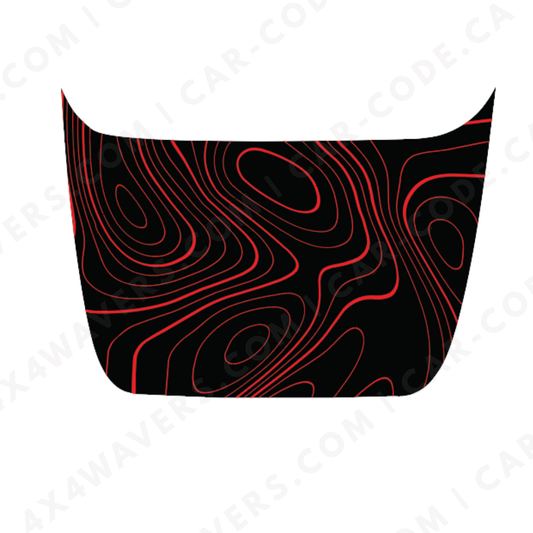 Ford F-150 Raptor Capot – Lignes topographiques audacieuses (Rouge/Vert/Bleu/Or/Gris) – 2017–2025 – Vinyle découpé mat imprimé 3M ou Avery