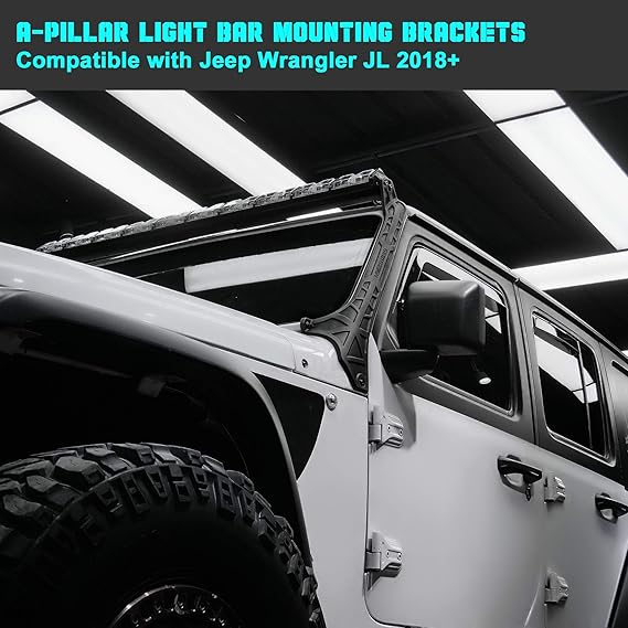 4X4WAVERS 52" LED Light Bar Mount - GEEA Design - Jeep Wrangler JL/JLU/JT 2018+ - 4X4 WAVERS