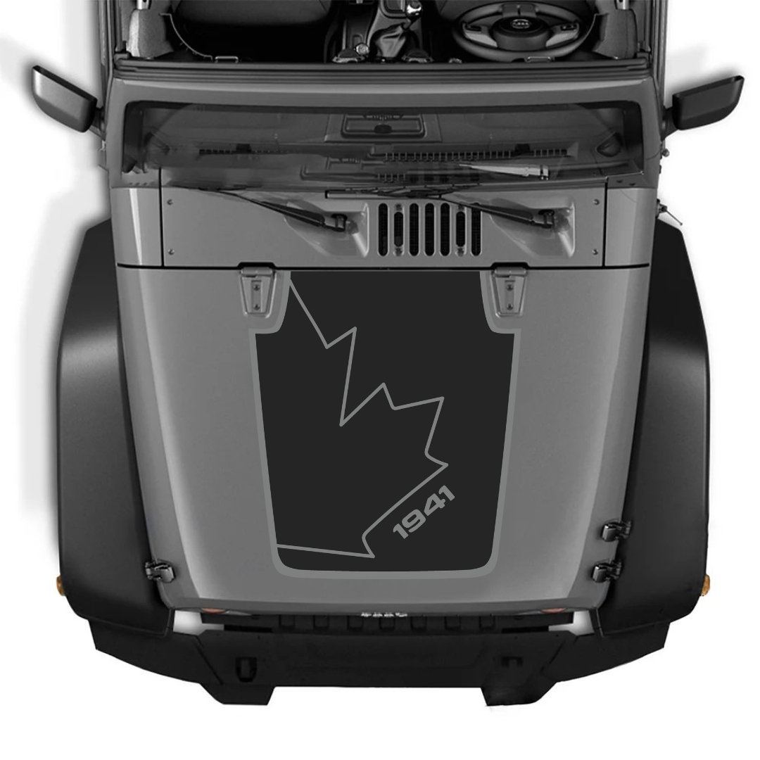 4x4wavers JK Hood CANADA CANADA Style Decal Sticker Kit for Hood β Vinyl Car Decals for Jeep Wrangler Models β JK Hood CANADA Decals β Made in Canada