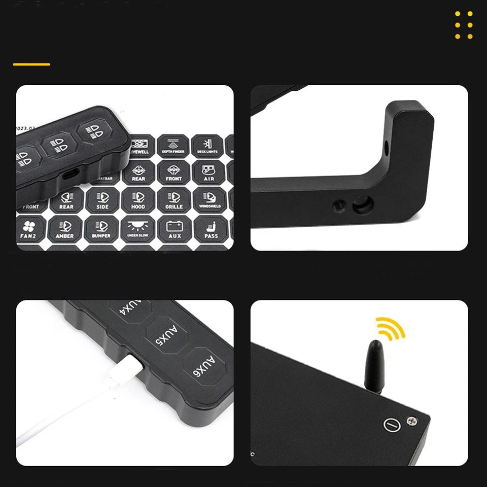 4X4Wavers Grab Handle 6 Gang Switch Panel - Jeep Wrangler JK/JKU 2007-2018 - 4X4 WAVERS