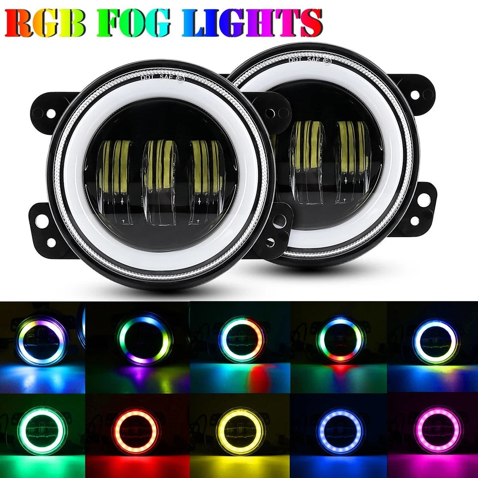 4X4Wavers 7 inch RGB LED Headlight and 4 inch RGB Fog Lights - 4X4 WAVERS