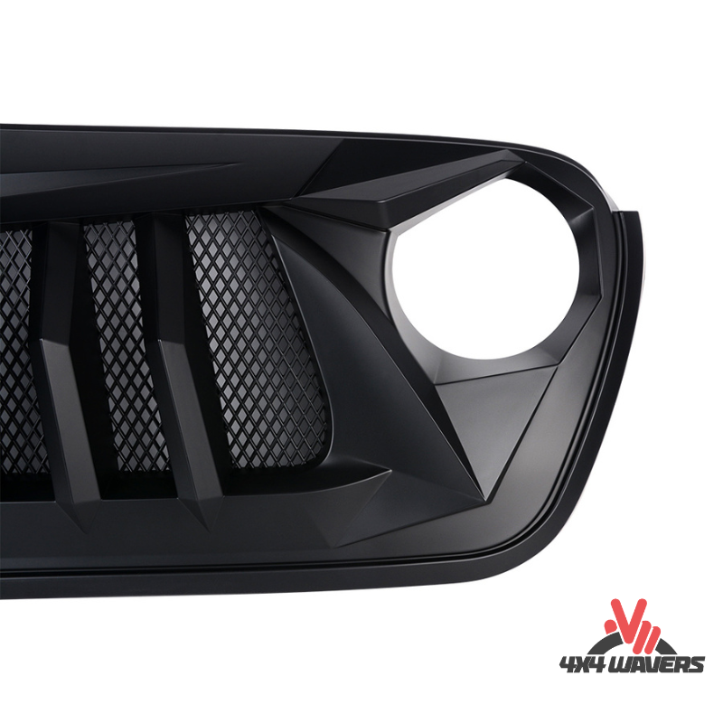 4x4wavers Grille - Curved Angry Style Front Grille for Jeep Wrangler  JL/4XE/JT - 4X4 WAVERS