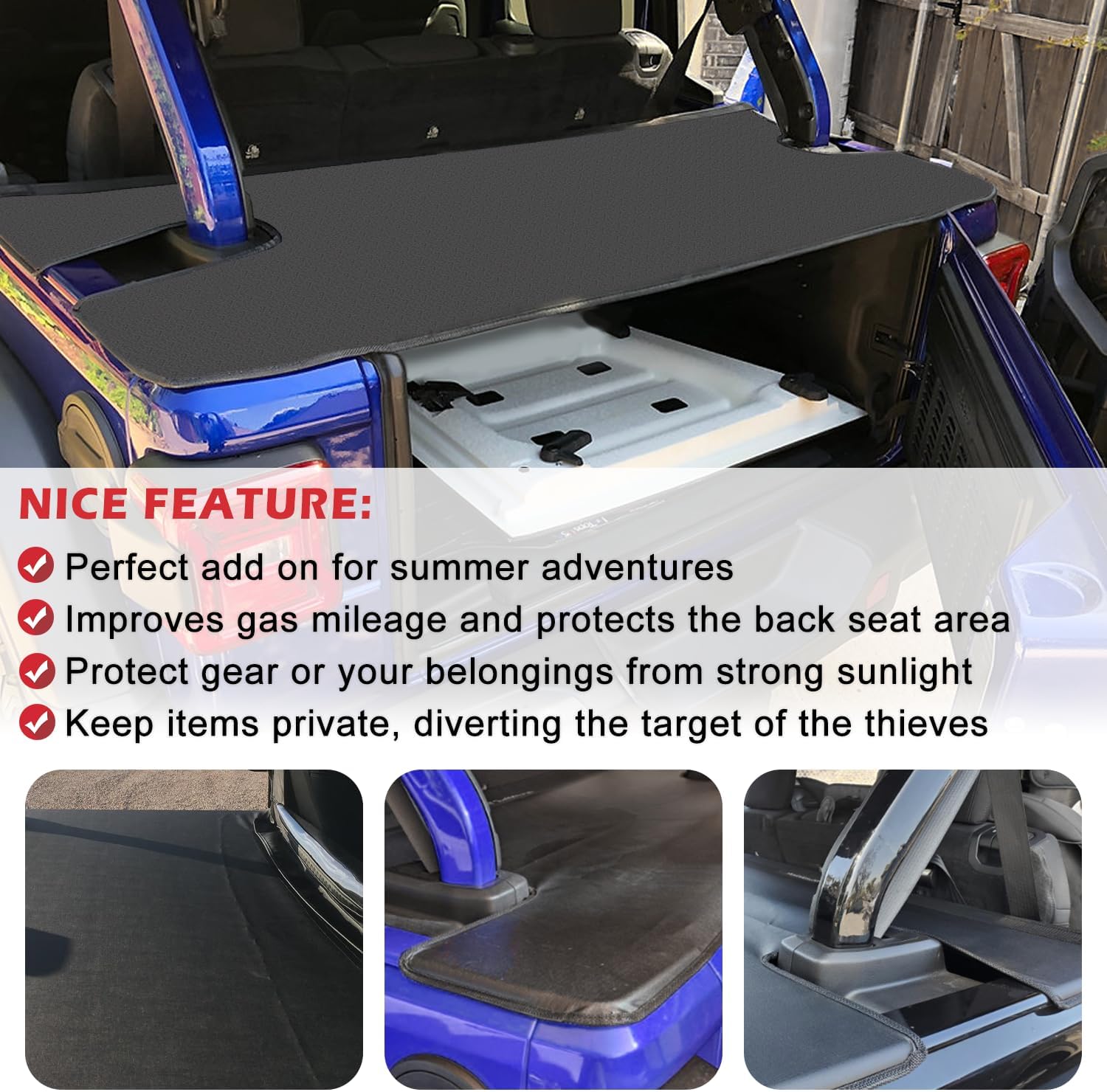 4X4WAVERS Tonneau Trunk Top Cargo Cover - Jeep Wrangler JLU/4XE (4 doors only) 2018+ - 4X4 WAVERS