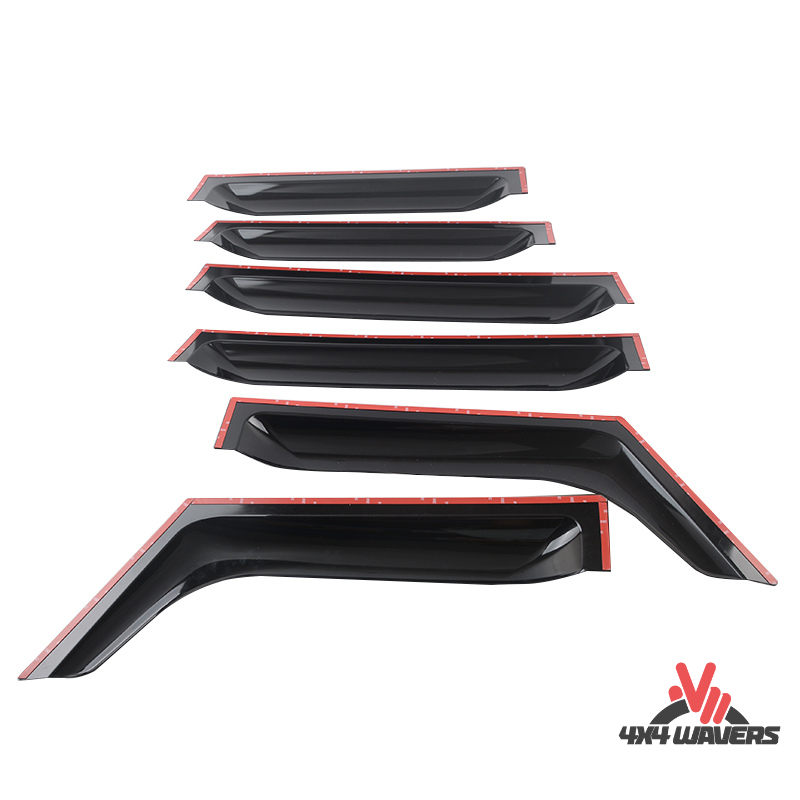 4x4wavers Side 6 Windows Rain Guards & Sun Visor - 4X4 WAVERS