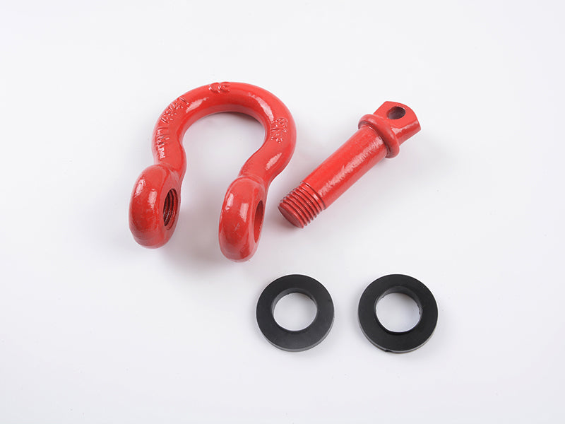 4x4wavers Red D-Ring Shackle with Black Cover(2pack) for all Jeep Wrangler - 4X4 WAVERS