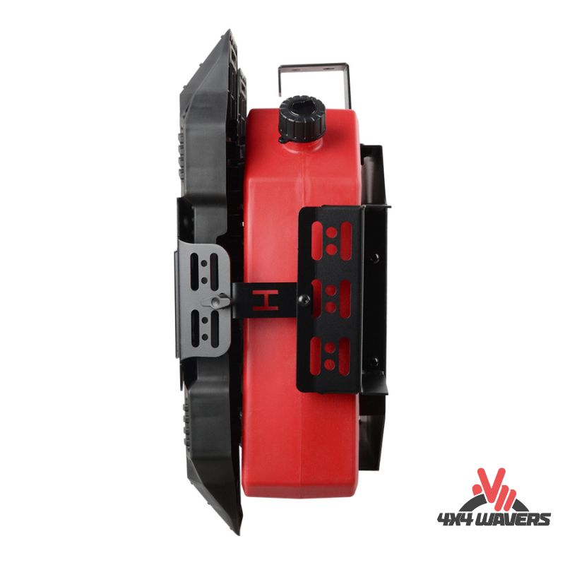 4x4wavers Tailgate Equipment Integrated Set - Rear Integrated Kit with 2 Gas Cans Tanks and 2 Traction Boards & a Shovel - All-Terrain Offroads Style - 4X4 WAVERS