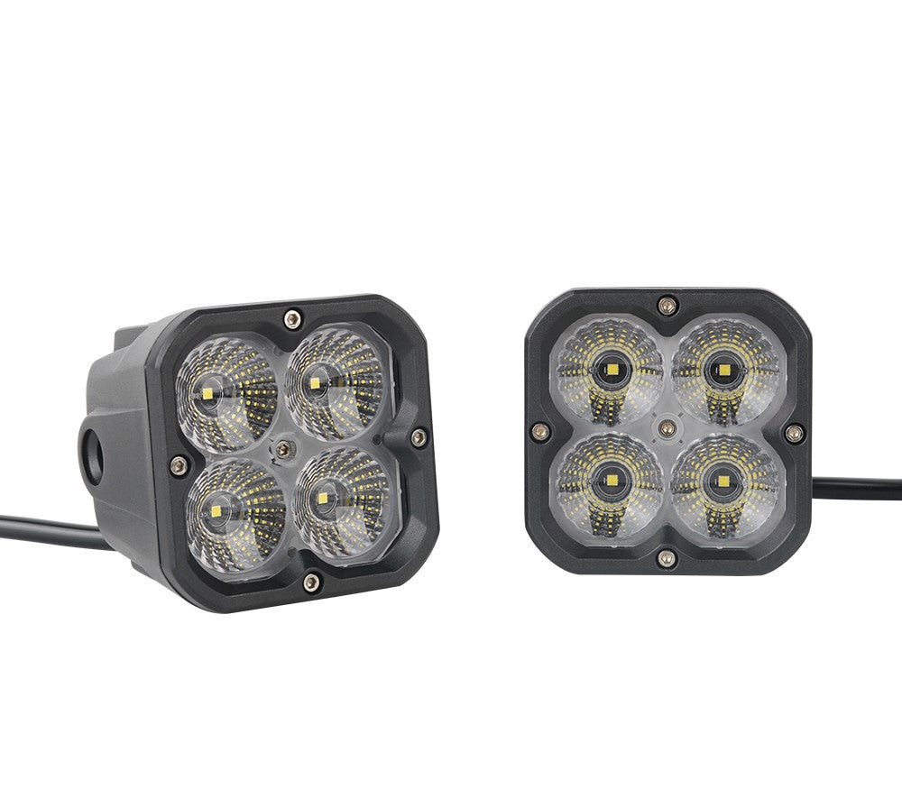 4x4wavers 3 Inch 20W Flood light For Jeep Wrangler JK/JKU/JL/JLU/4XE/JT Gladiator (white and Yellow) - 4X4 WAVERS