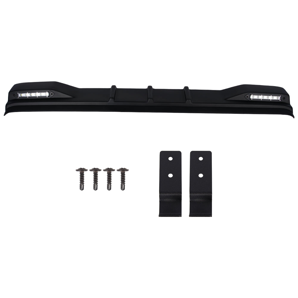 4X4WAVERS Horns Style Front Roof Spoiler with LED Light - Jeep Wrangler JL/JLU/4XE/JT 2018+ - 4X4 WAVERS