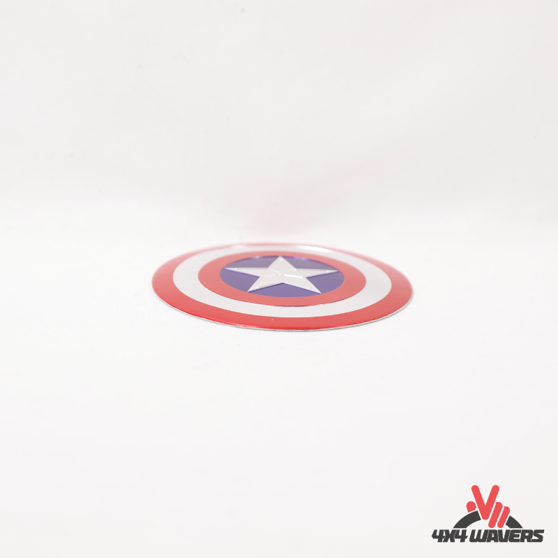 4x4wavers Offroad 4X4 Rated Aluminum Badge Decal, 4X4 3D Emblem - Captain America Shield Style Design - 4X4 WAVERS