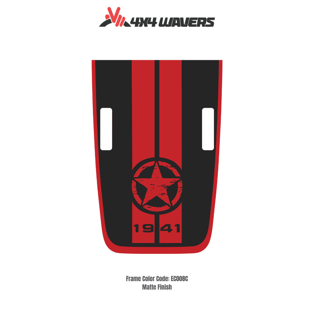 Kit d'autocollants STAR STRIPE 4x4wavers pour capot JL Rubicon – Autocollants en vinyle pour Jeep Wrangler – Fabriqué au Canada