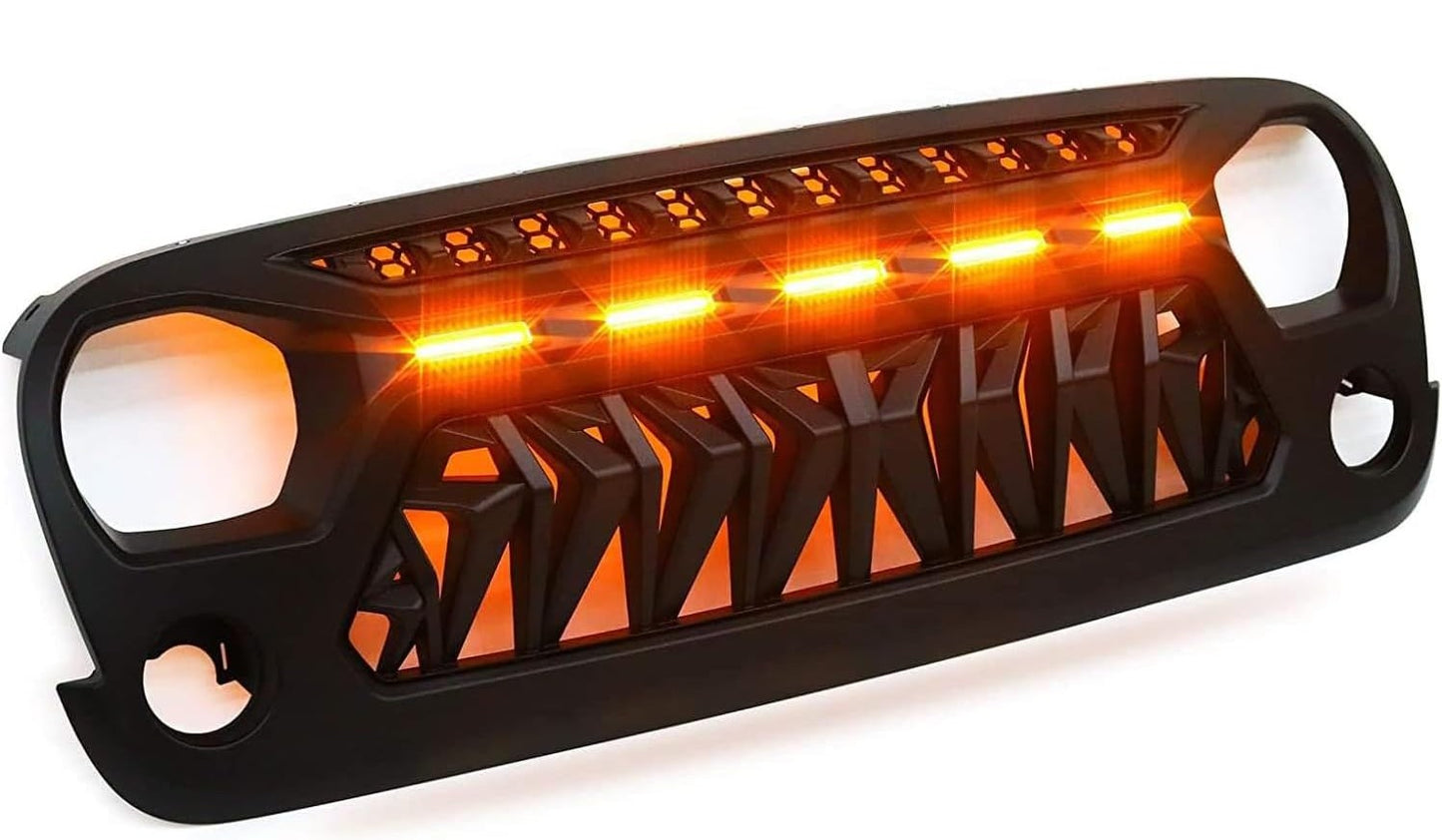 4X4Wavers Shark Grille with Amber LED Running Lights - 4X4 WAVERS