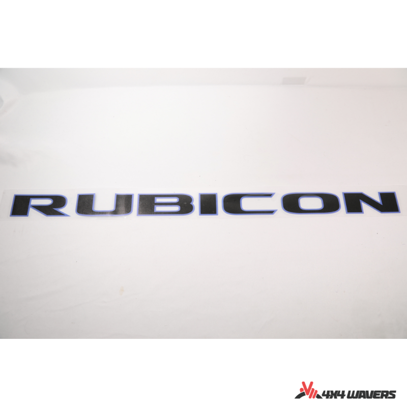 4x4wavers Rubicon Sticker Decal Decoration for Hood Sides - Blue Color (2 Decals) - same position of Original Rubicon Decal - 4X4 WAVERS