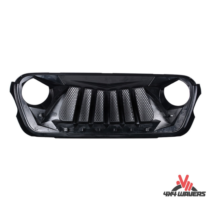 4x4wavers Grille - Curved Angry Style Front Grille for Jeep Wrangler  JL/4XE/JT - 4X4 WAVERS