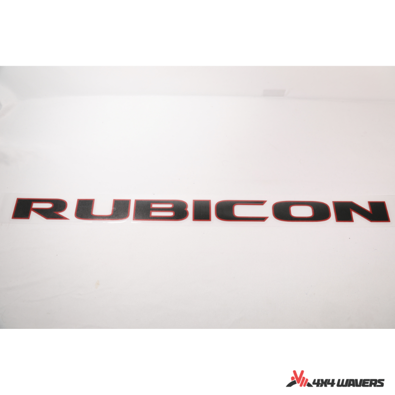 4x4wavers Rubicon Sticker Decal Decoration for Hood Sides - Red Color (2 Decals) - same position of Original Rubicon Decal - 4X4 WAVERS