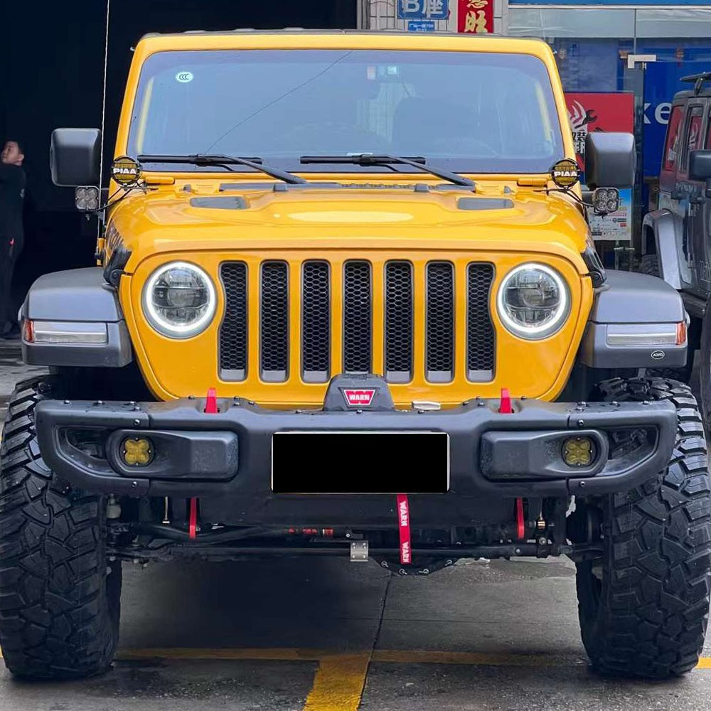4x4wavers Front Bumper - 10th Anniversary Style without Sensor Holes - for Jeep Wrangler JL/JLU/4XE/JT-Gladiator 2018-2024 (fits 4 Doors & 2 Doors) - 4X4 WAVERS