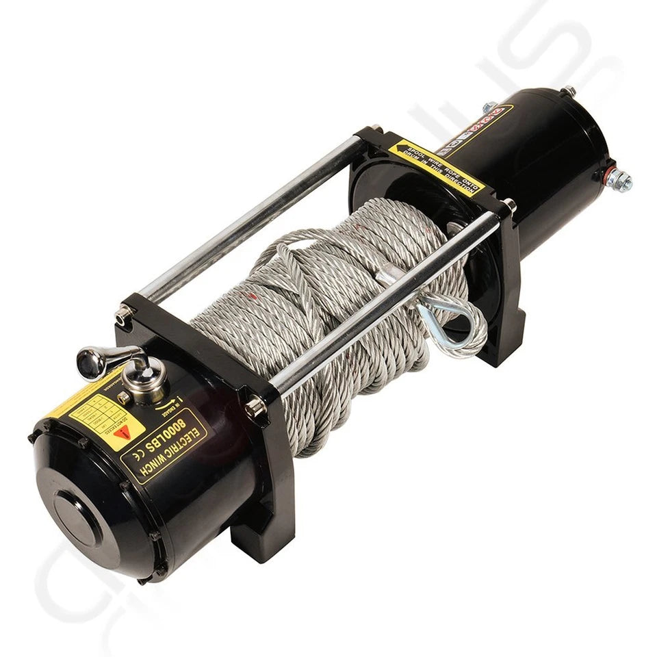 4X4Wavers Heavy Duty 8,000 lbs 12V Electric Offroad Winch with wireless remote - Steel rope - 4X4 WAVERS