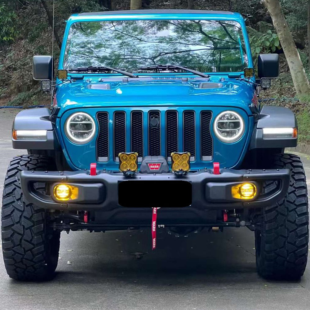 4x4wavers Front Bumper - 10th Anniversary Style without Sensor Holes - for Jeep Wrangler JL/JLU/4XE/JT-Gladiator 2018-2024 (fits 4 Doors & 2 Doors) - 4X4 WAVERS