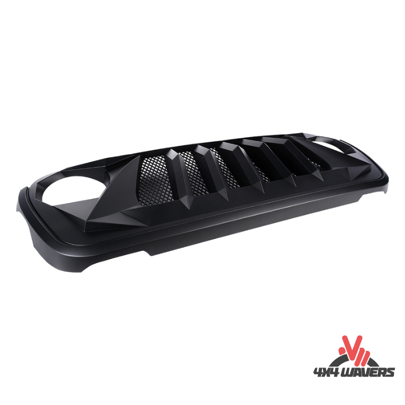 4x4wavers Grille - Curved Angry Style Front Grille for Jeep Wrangler  JL/4XE/JT - 4X4 WAVERS