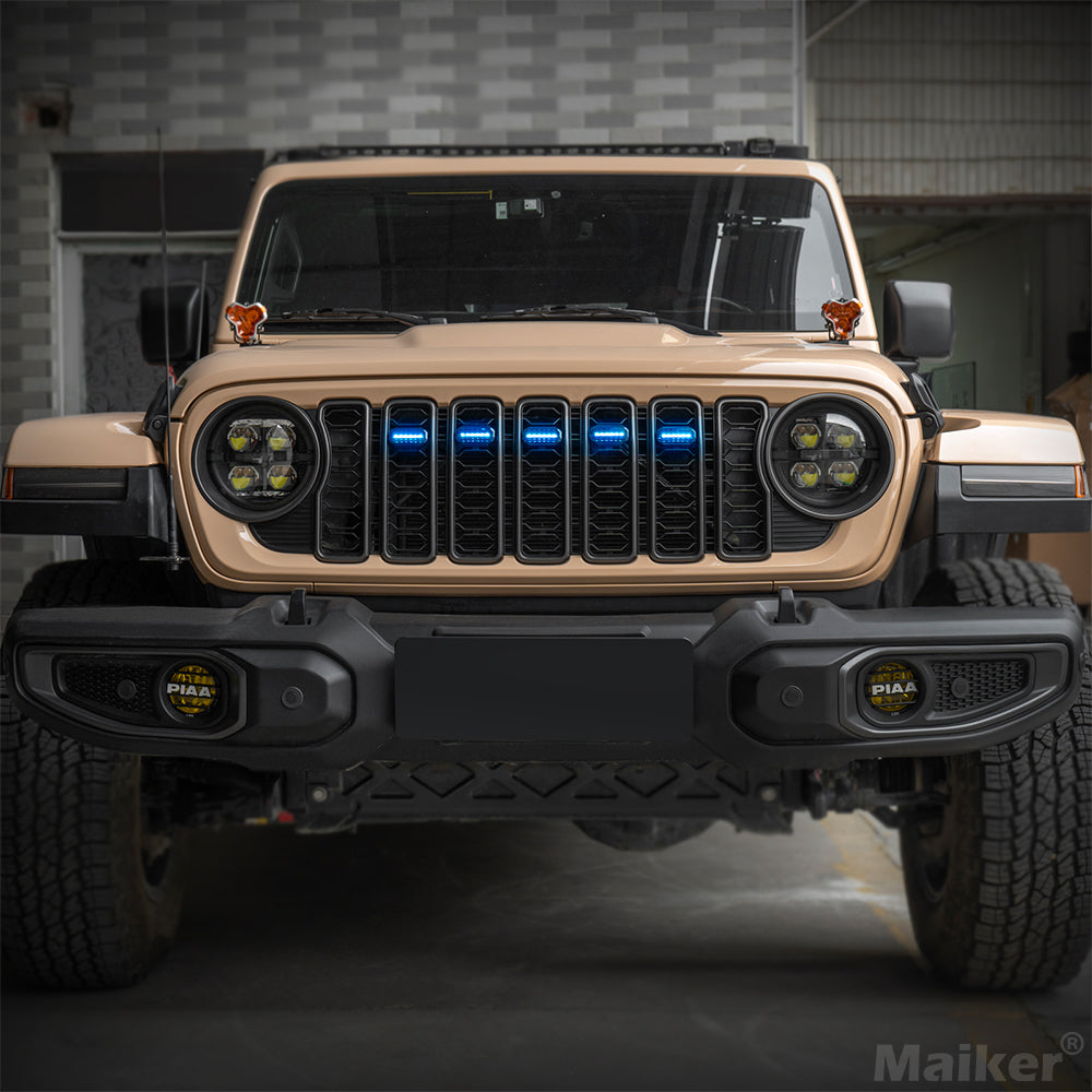 4x4wavers Grille Light LED Running Marker Lamp Accessories for jeep wrangler 2024-2025 grille - 4X4 WAVERS