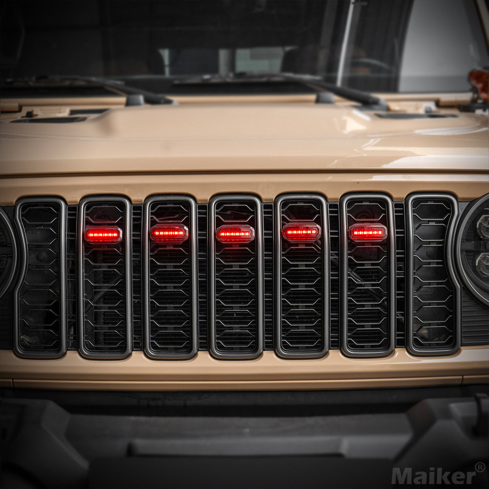 4x4wavers Grille Light LED Running Marker Lamp Accessories for jeep wrangler 2024-2025 grille - 4X4 WAVERS