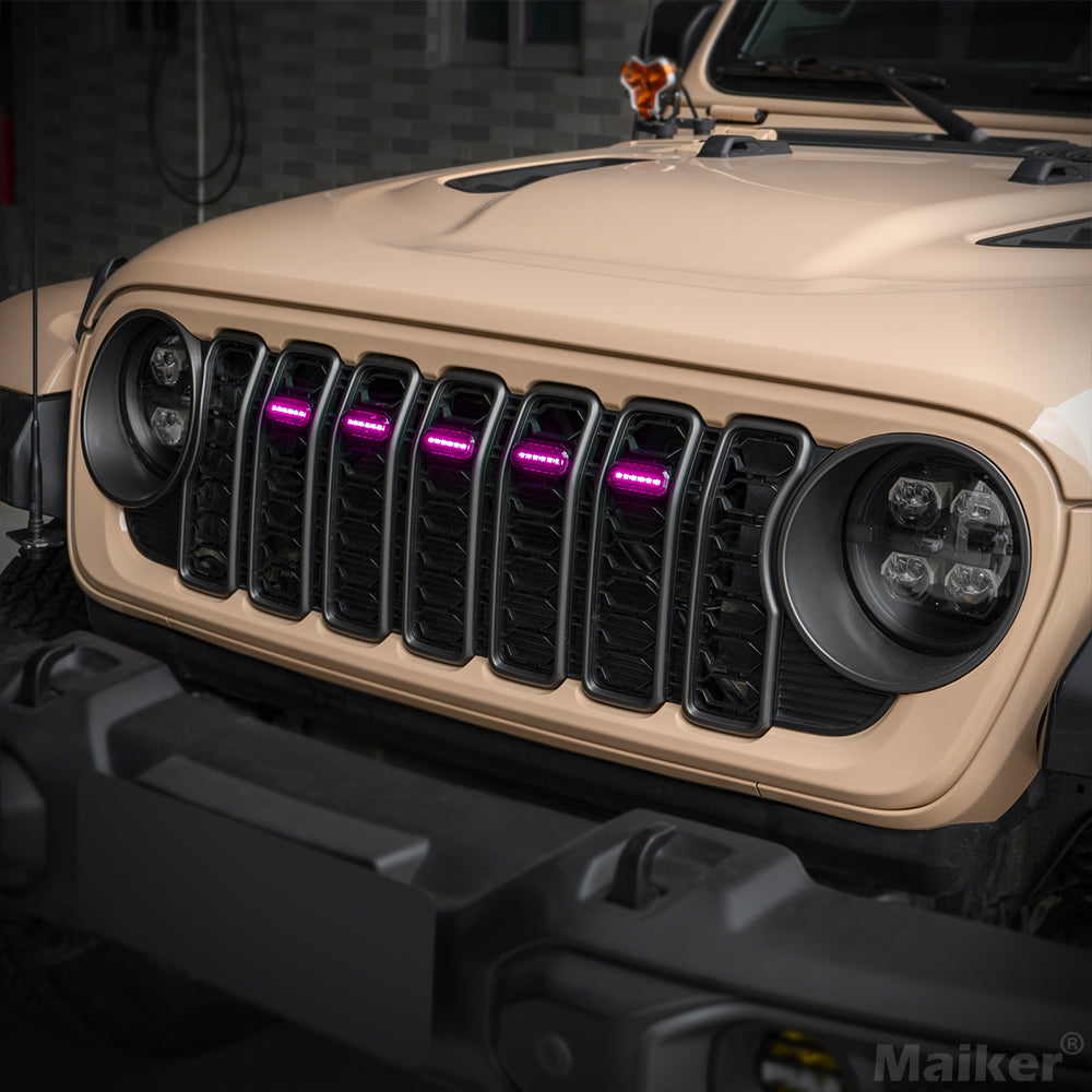 4x4wavers Grille Light LED Running Marker Lamp Accessories for jeep wrangler 2024-2025 grille - 4X4 WAVERS
