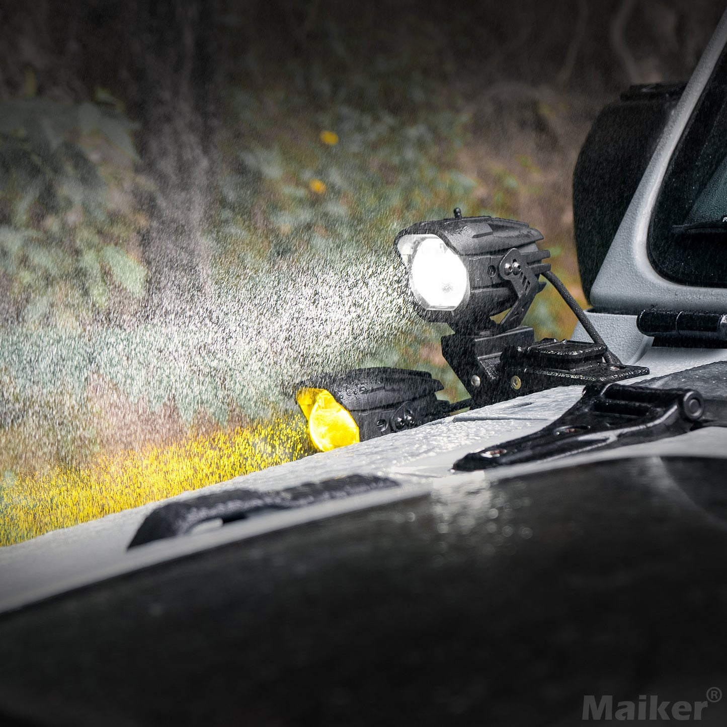 4x4wavers Spot Light Low Beam (low 45W-high 46W) Black with wire harness for Jeep JKU/JL/JLU/4XE/JT 2007-2025 - 4X4 WAVERS