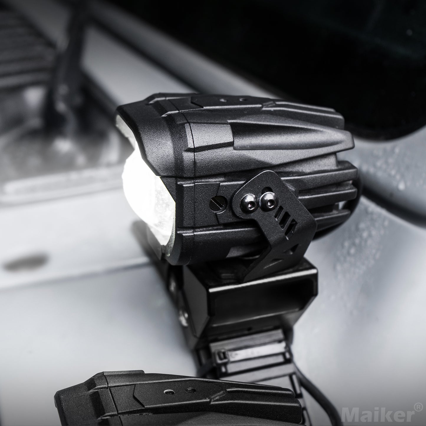 4x4wavers Spot Light Low Beam (low 45W-high 46W) Black with wire harness for Jeep JKU/JL/JLU/4XE/JT 2007-2025 - 4X4 WAVERS