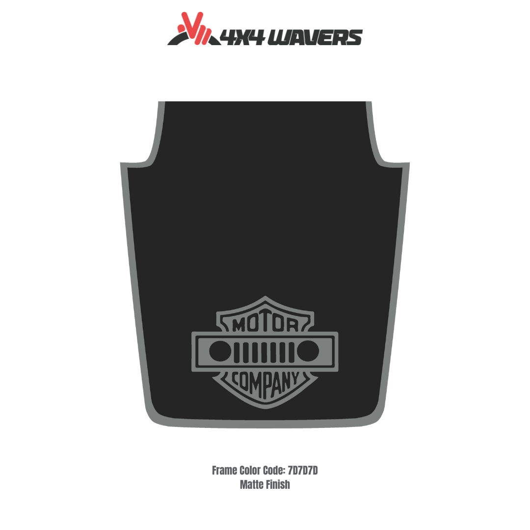 4x4wavers Decal Sticker Kit for JK Hood MOTOR COMPANY Style β Vinyl Car Decals for Jeep Wrangler Models β Made in Canada - 4X4 WAVERS
