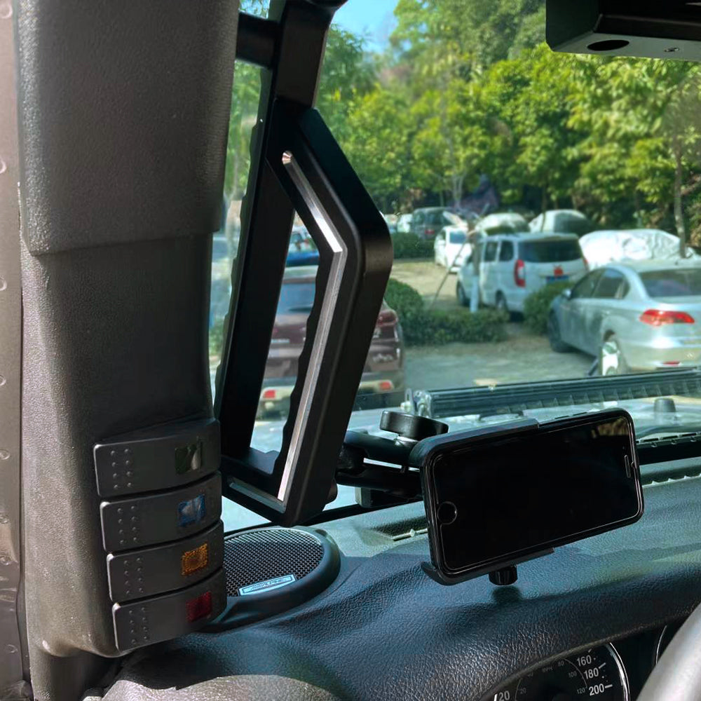 4x4wavers Aluminum Handle with Mobile Holder for jeep wrangler JK/JKU 2007-2018 - 4X4 WAVERS
