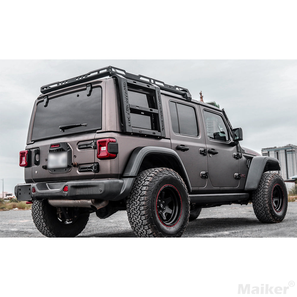 4x4wavers Tailgate License Plate Holder for Jeep Wrangler JL/JLU/4XE/JT 2018-2025 - 4X4 WAVERS