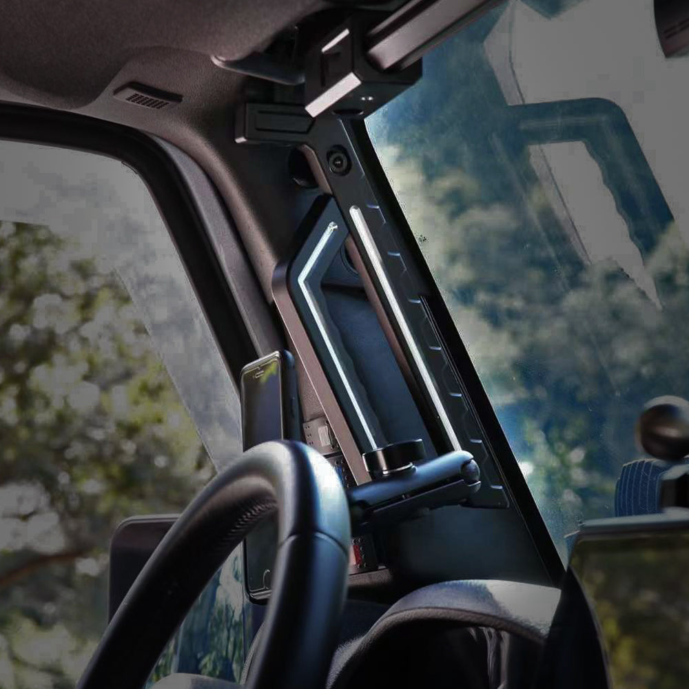 4x4wavers Aluminum Handle with Mobile Holder for jeep wrangler JK/JKU 2007-2018 - 4X4 WAVERS