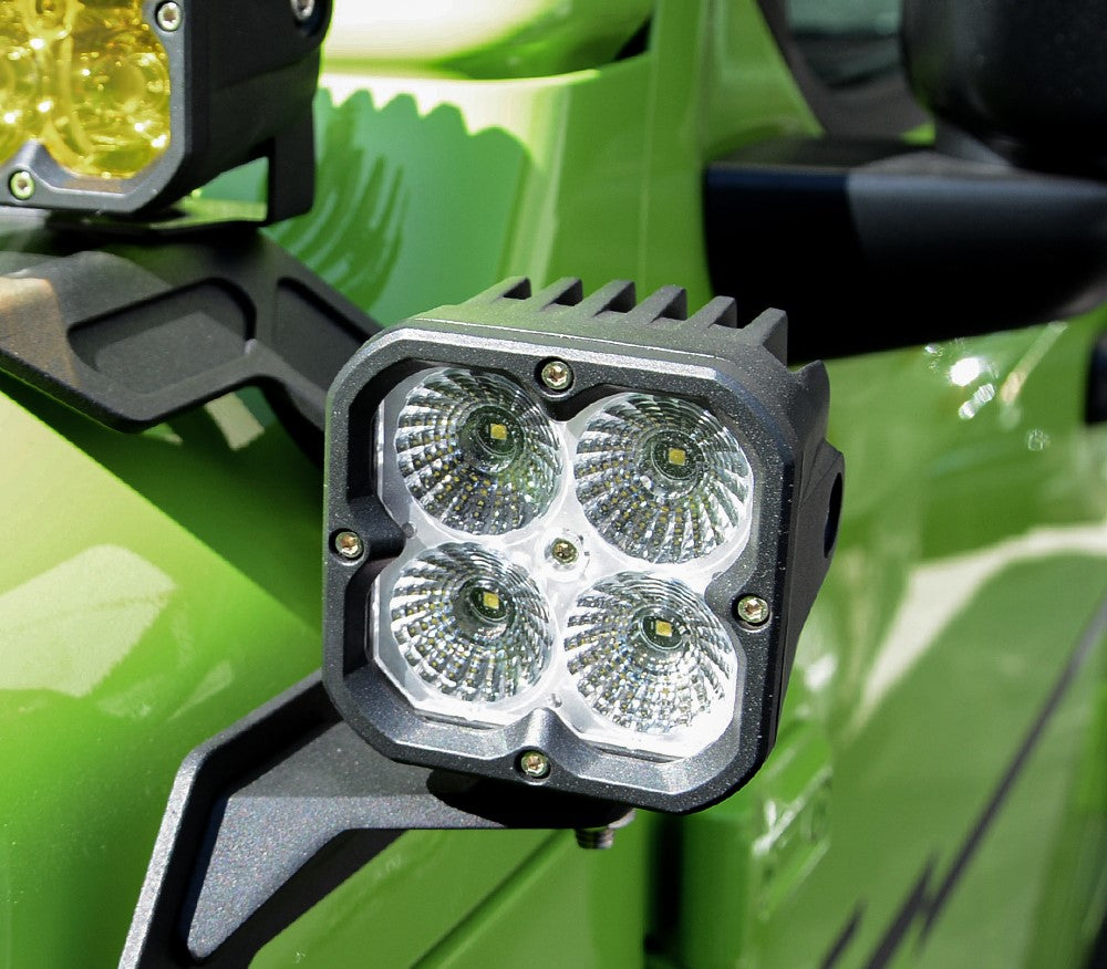4x4wavers 3 Inch 20W Flood light For Jeep Wrangler JK/JKU/JL/JLU/4XE/JT Gladiator (white and Yellow) - 4X4 WAVERS