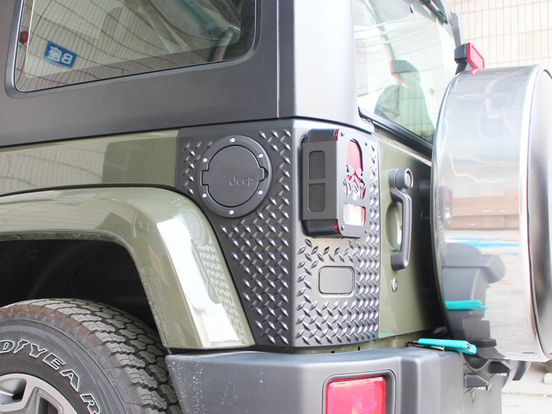 4x4wavers Rear Corner Guards Body Armor Kit Tail Light Trim Covers for jeep wrangler JK/JKU 2007-2018 - 4X4 WAVERS