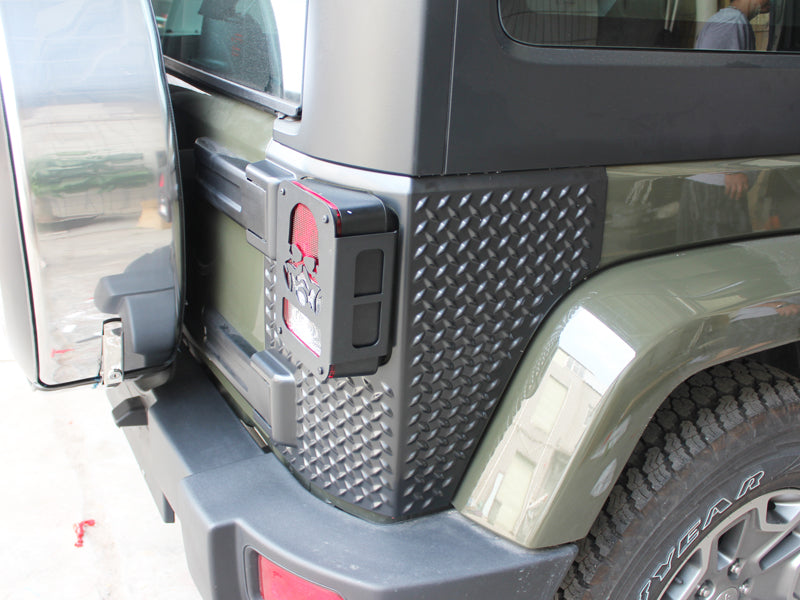 4x4wavers Rear Corner Guards Body Armor Kit Tail Light Trim Covers for jeep wrangler JK/JKU 2007-2018 - 4X4 WAVERS