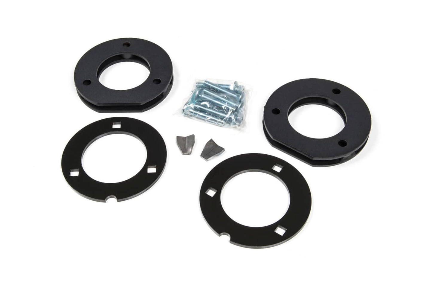 BDS Suspension 2-inch leveling kit for 2007-2018 GM 1500 trucks and 2007-2014 Avalanche, Tahoe, Yukon, and Suburban vehicles.