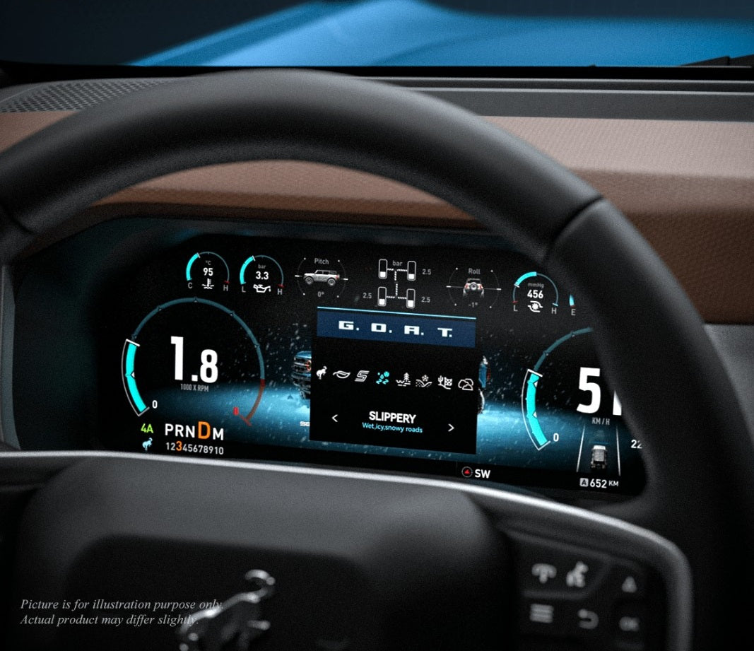 B Pro Carobotor Digital Dashboard Cluster - 12.3″ HD Cluster - Ford Bronco Gen 6 2021+ - 4X4 WAVERS