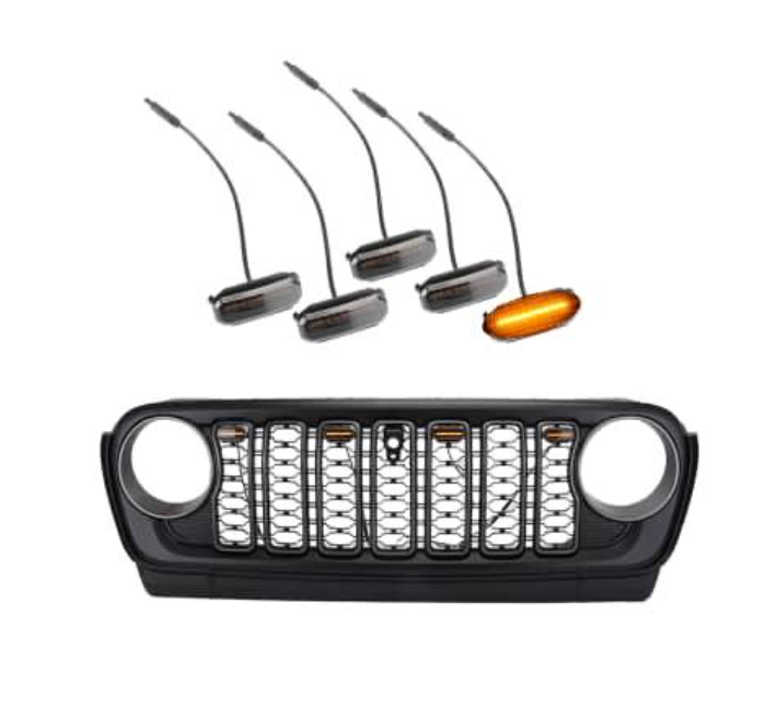 4x4wavers Grille Light LED Running Marker Lamp Accessories for jeep wrangler 2024-2025 grille - 4X4 WAVERS