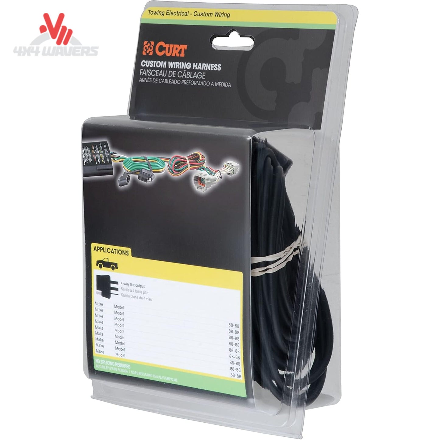 CURT 56471 custom 4-flat trailer wiring harness for Ford Bronco non-LED tail lights