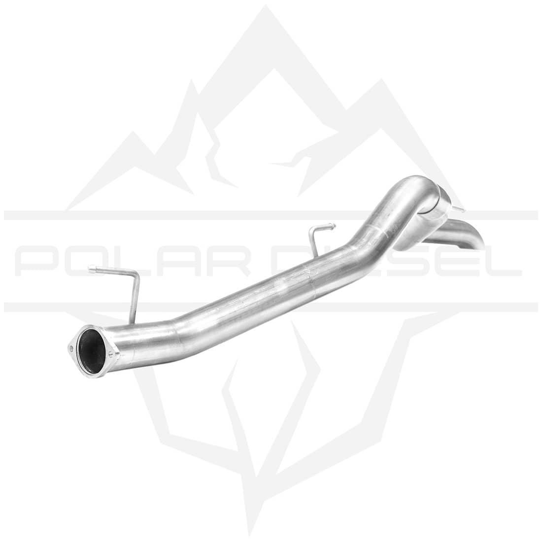 Polar 3-inch DPF-back exhaust delete pipe for 2021-2023 Jeep Gladiator 3.0L EcoDiesel, shown installed on vehicle.