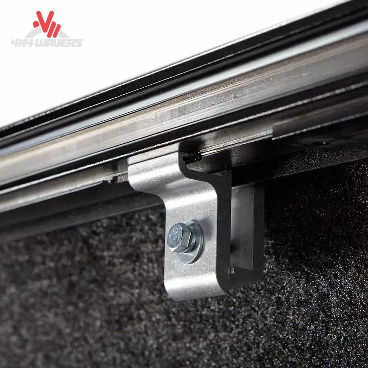 Pace Edwards Switchblade retractable tonneau cover with latch handle and pull strap on 97-14 Ford F-150 6.5-foot bed.