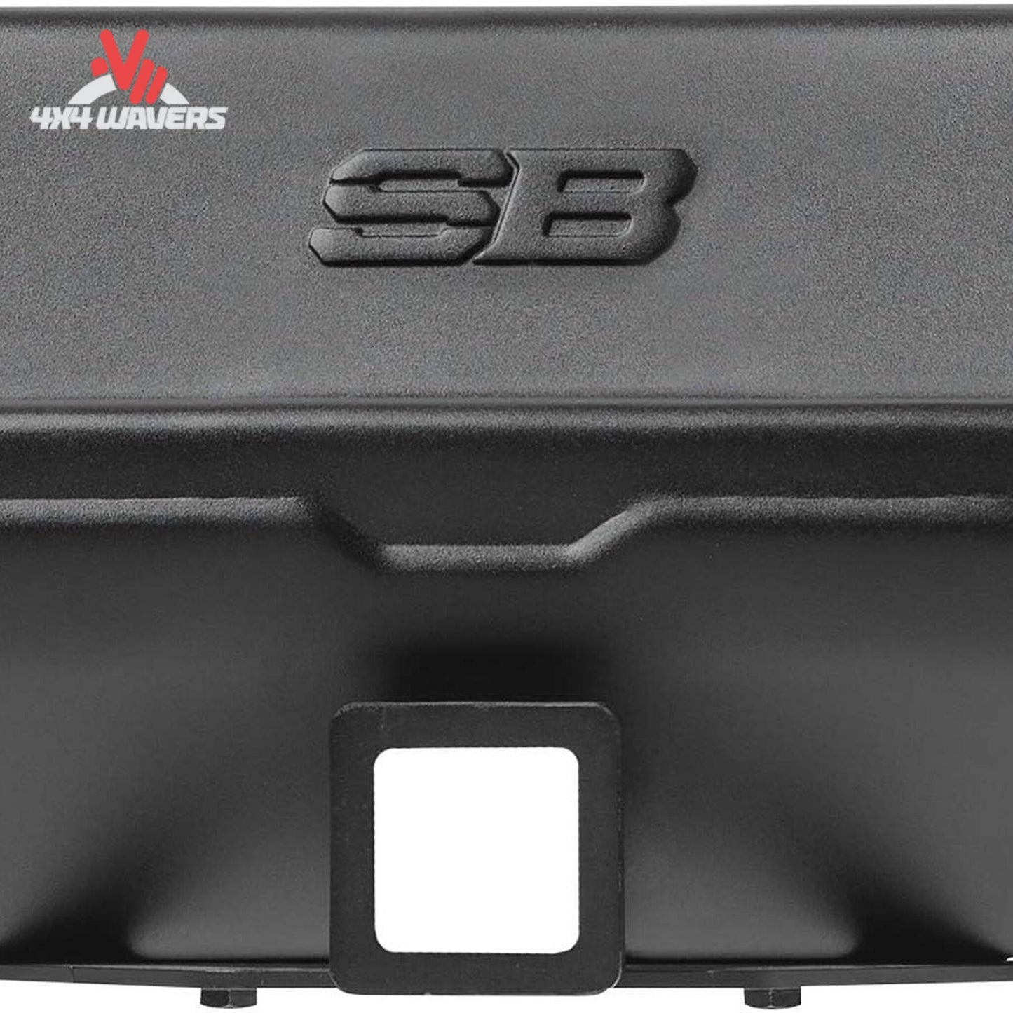 Integrated receiver hitch on Smittybilt Stryker rear bumper