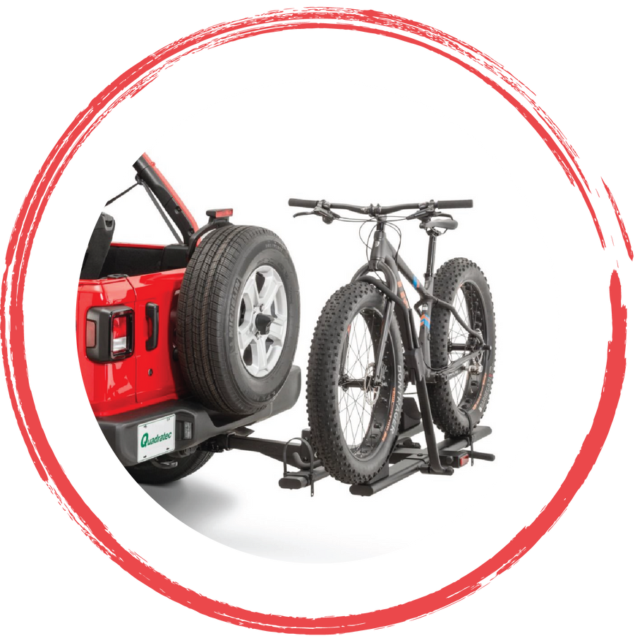 Bike racks and hitch mount carriers for Jeep Wrangler, Gladiator, trucks and SUVs by 4X4WAVERS