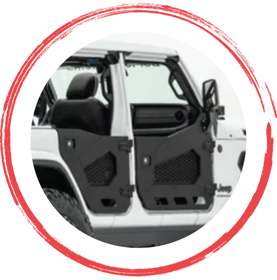 Half doors for Jeep Wrangler, Gladiator and 4x4 off-road vehicles by 4X4WAVERS