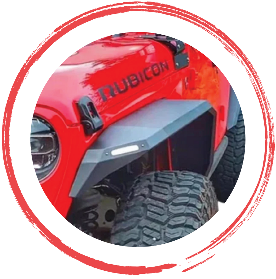 Aletas y guardabarros de protección para Jeep Wrangler, Gladiator y vehículos 4x4 todoterreno de 4X4WAVERS